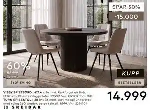 Skeidar VISBY SPISEBORD tilbud