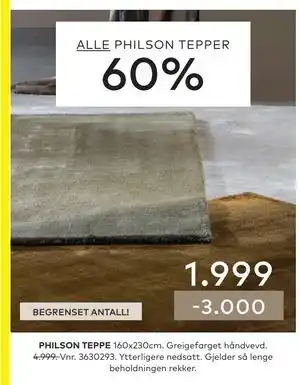 Skeidar PHILSON TEPPE tilbud