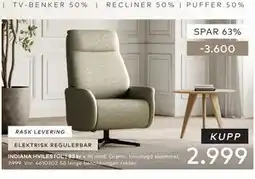 Skeidar INDIANA HVILESTOL tilbud