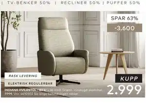 Skeidar INDIANA HVILESTOL tilbud