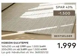 Skeidar HOBSON GULVTEPPE tilbud