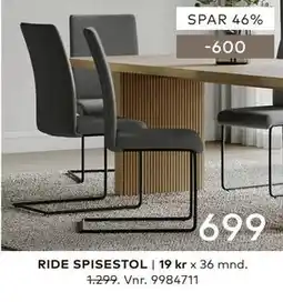 Skeidar RIDE SPISESTOL tilbud