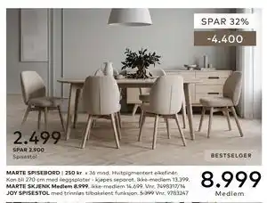 Skeidar MARTE SPISEBORD tilbud