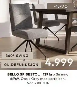 Skeidar BELLO SPISESTOL tilbud