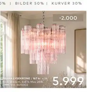 Skeidar PRAHA LYSEKRONE tilbud