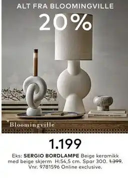 Skeidar SERGIO BORDLAMPE tilbud
