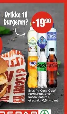 Spar Brus fra Coca-Cola/ Farris/Frus/Bris/ Imsdal naturell tilbud