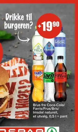 Spar Brus fra Coca-Cola/ Farris/Frus/Bris/ Imsdal naturell tilbud