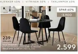 Skeidar SAGA SPISEBORD tilbud