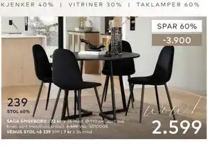 Skeidar SAGA SPISEBORD tilbud