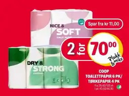 Coop Extra COOP TOALETTPAPIR 6 PK/ TØRKEPAPIR 4 PK tilbud
