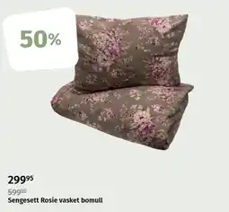Nille Sengesett Rosie vasket bomull tilbud