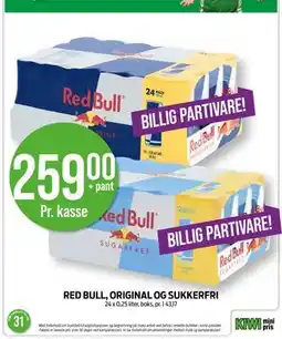 Kiwi RED BULL, ORIGINAL OG SUKKERFRI tilbud