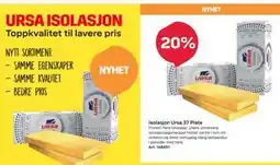 Byggmax Isolasjon Ursa 37 Plate tilbud
