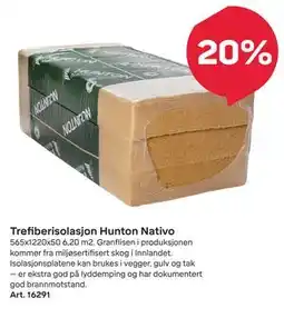 Byggmax Trefiberisolasjon Hunton Nativo tilbud