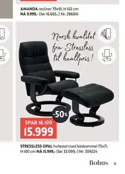 Bohus STRESSLESS OPAL tilbud