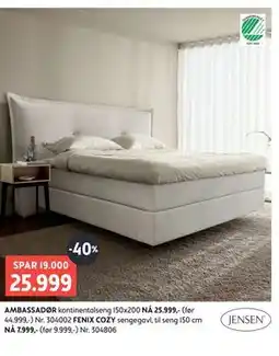 Bohus AMBASSADØR kontinentalseng 150x200 tilbud
