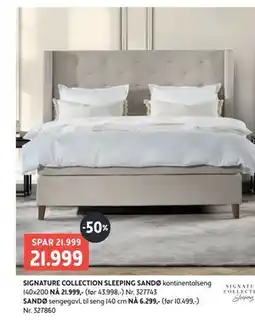 Bohus SIGNATURE COLLECTION SLEEPING SANDØ kontinentalseng 140x200 tilbud