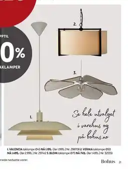 Bohus VALENCIA taklampe tilbud