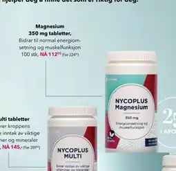 Apotek 1 Magnesium 350 mg tabletter tilbud