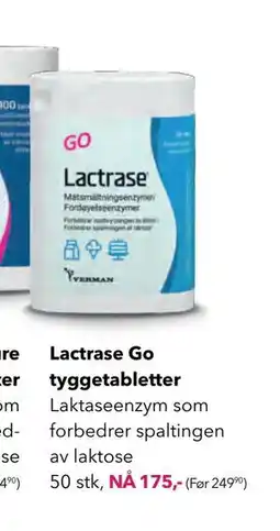 Apotek 1 Lactrase Go tyggetabletter tilbud