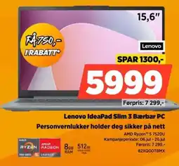 POWER Lenovo IdeaPad Slim 3 Bærbar PC Personvernlukker holder deg sikker på nett tilbud