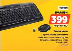 POWER Logitech Tastatur og mus Logitech trådløs kombopakke tilbud