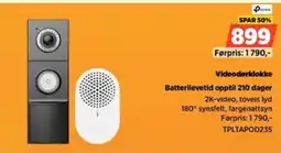 POWER Tp-link Videodørklokke Batterilevetid opptil 210 dager tilbud