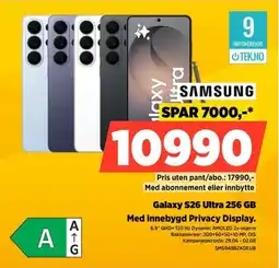 POWER Samsung Galaxy S26 Ultra 256 GB Med innebygd Privacy Display. tilbud