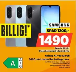 POWER Samsung Galaxy A17 4G 128 GB 5000 mAh batteri for heldags bruk. tilbud