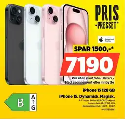 POWER Authorized Reseller iPhone 15 128 GB iPhone 15. Dynamisk. Magisk. tilbud