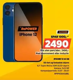 POWER Repower IPHONE 12.64 GB 5G-fart og fantastisk skjerm tilbud