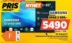 POWER Samsung 58" 4K Smart-TV Imponerende 4K-detaljer og smart strømming tilbud