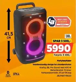POWER Jbl Partyhøyttaler Vannbestandig design for utendørsfester tilbud