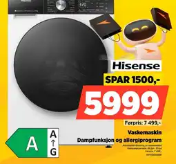 POWER Hisense Vaskemaskin Dampfunksjon og allergiprogram tilbud