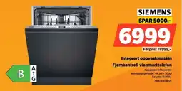 POWER Siemens Integrert oppvaskmaskin Fjernkontroll via smarttelefon tilbud