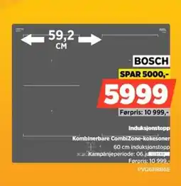 POWER Bosch Induksjonstopp Kombinerbare CombiZone-kokesoner tilbud