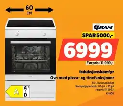 POWER Gram Induksjonskomfyr Ovn med pizza- og tinefunksjoner tilbud