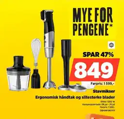 POWER Stavmikser Ergonomisk håndtak og slitesterke blader tilbud
