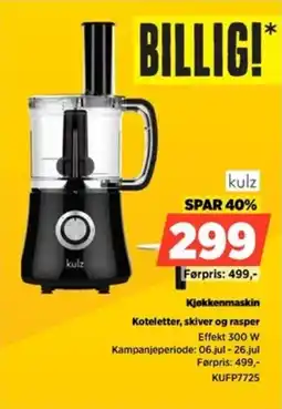 POWER Kulz Kjøkkenmaskin Koteletter, skiver og rasper tilbud