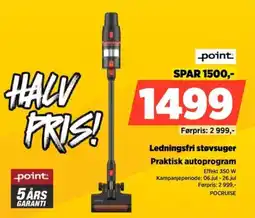 POWER Point Ledningsfri støvsuger Praktisk autoprogram tilbud