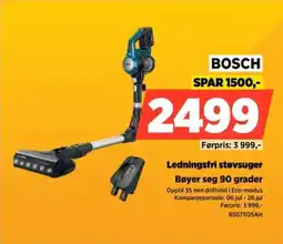 POWER Bosch ledningsfri støvsuger bøyer seg 90 grader tilbud