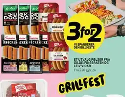 Bunnpris ET UTVALG PØLSER FRA GILDE, FINSBRATEN OG LEIV VIDAR tilbud