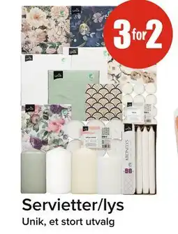 Spar Servietter/lys tilbud