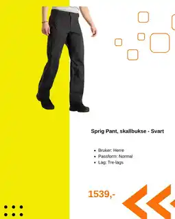 XXL Sport Sprig Pant, skallbukse - Svart tilbud