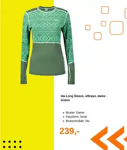 XXL Sport Ida Long Sleeve, ulltrøye, dame - Grønn tilbud