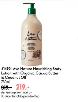 Oriflame Love Nature Nourishing Body Lotion with Organic Cacao Butter & Coconut Oil tilbud