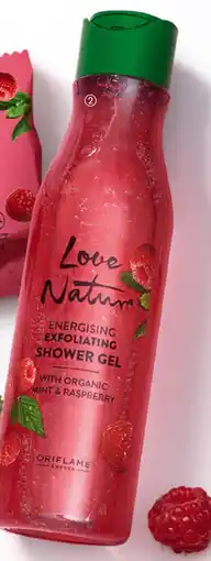 Oriflame Love Nature Energising Exfoliating Shower Gel with Organic Mint & Raspberry tilbud