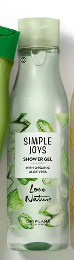 Oriflame Simple Joys Shower Gel with Organic Aloe Vera Love Nature tilbud