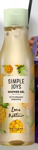 Oriflame Simple Joys Shower Gel with Organic Pineapple Love Nature tilbud